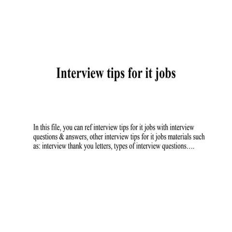 What NOT To Do At Your Next Job Interview | PDF