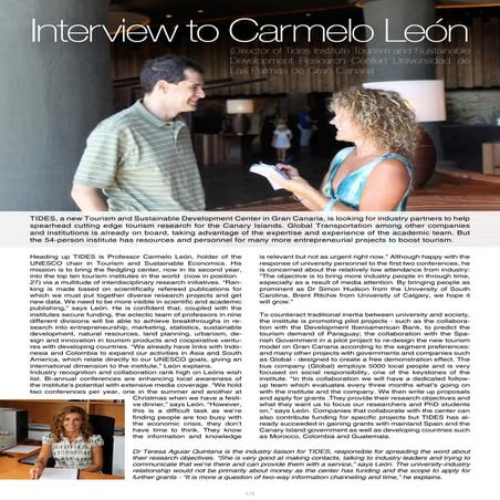 Interview to carmelo leon