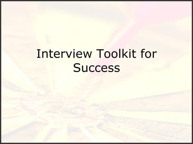 Interview Toolkit For Success