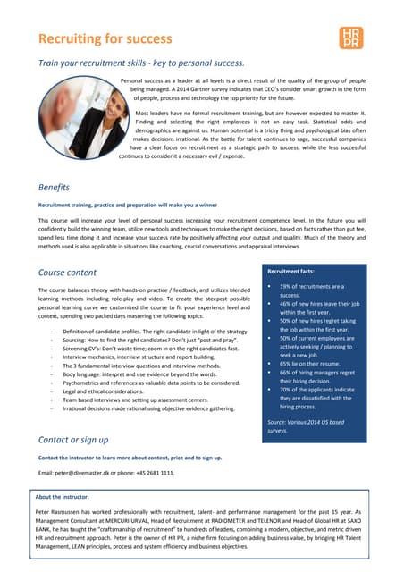 Interview training - course description