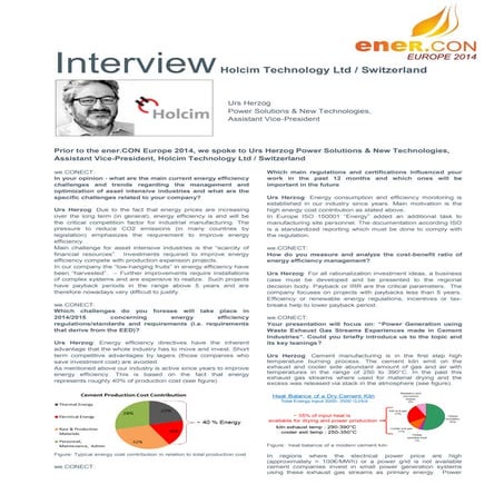 Interview with Urs Herzog, Holcim Technology Ltd / Switzerland