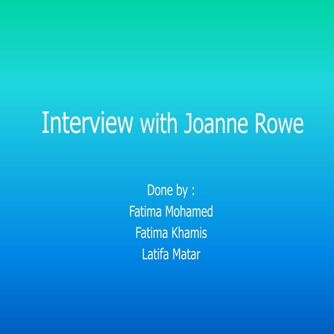 An Interview with Joanne Rowe | PPSX