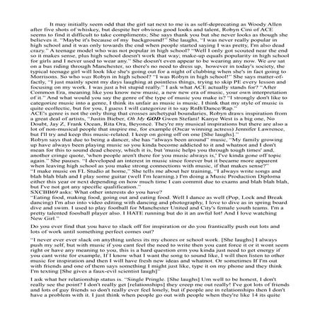 Interview with robyn cini of ace