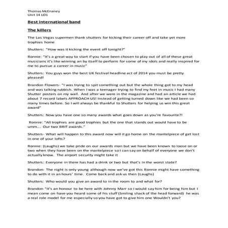 Interview with the killers