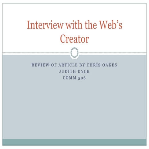Interview with the web’s creator