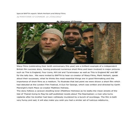 Interview with warp films about funding