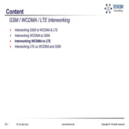 Interworking wcdma to lte