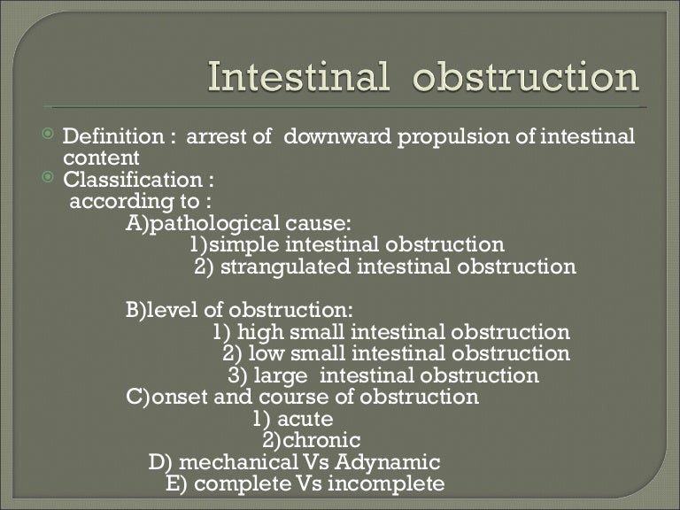 Intestinal Obstruction