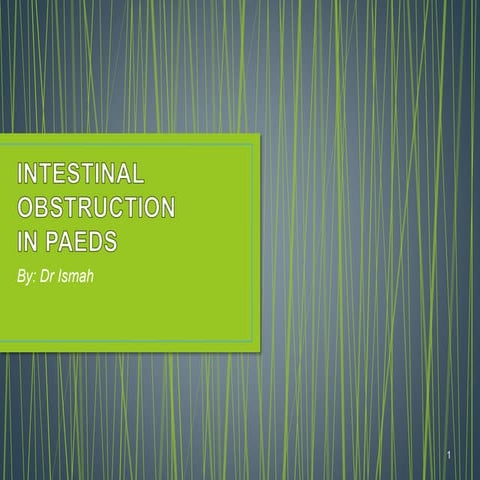 Intestinal obstruction in paeds