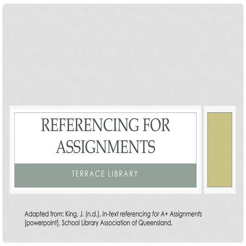 Intext referencing and bibliographies 2014 terrace