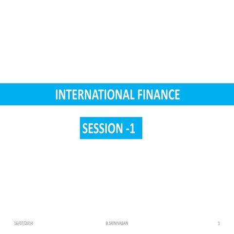 International Finance - Session 1