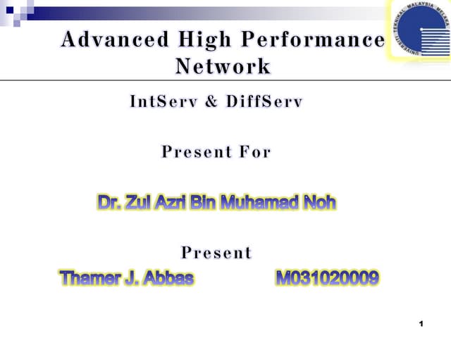 IntServ & DiffServ | PPTX | Internet | Computing