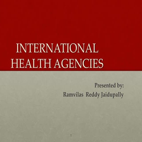 Int health agencies 