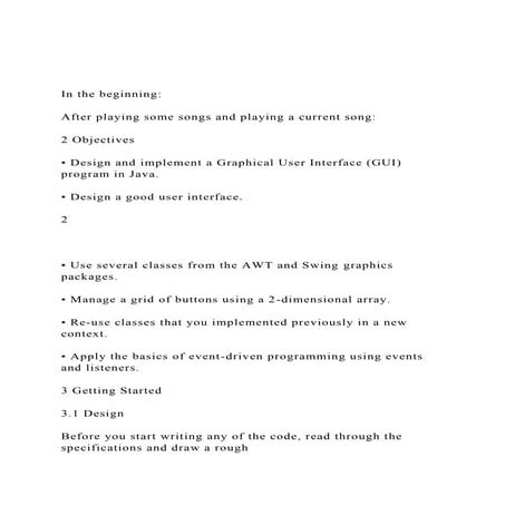 In the beginningAfter playing some songs and playing a cu.docx