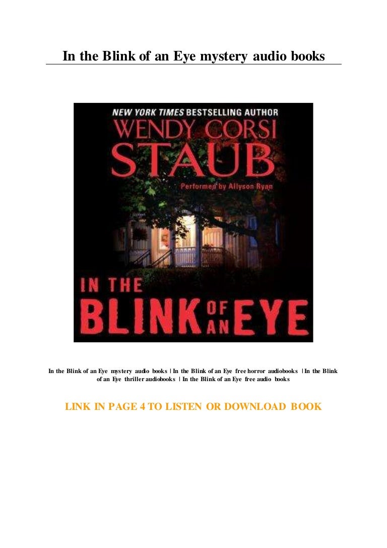 In the Blink of an Eye mystery audio books - In The Blink Of An Eye Audiobook