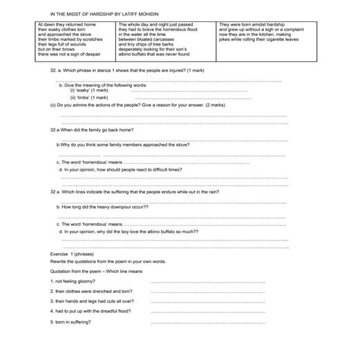 In the midst of hardship by latiff mohidin