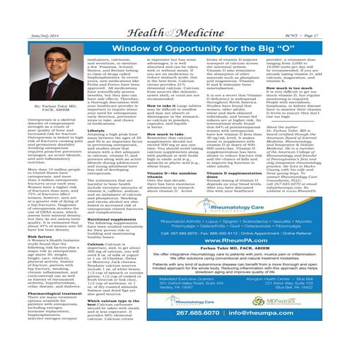 Opportunity for the big O (osteoporosis)