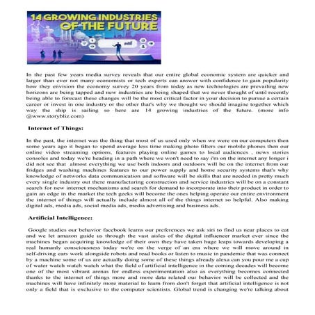 14 Growing Industries in future