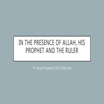 In the presence of allah, his prophet