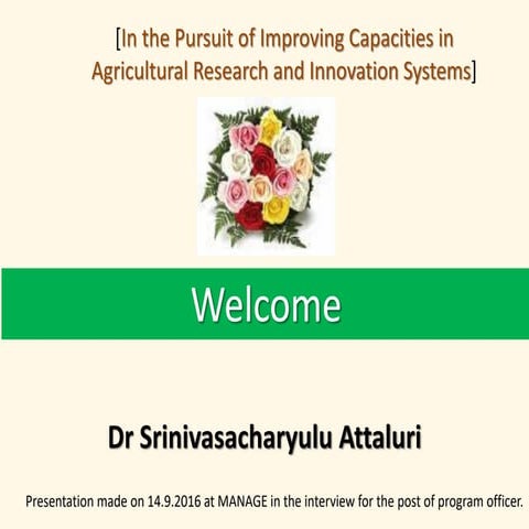 In the pursuit of improving capacities in agricultural research and innovatio...