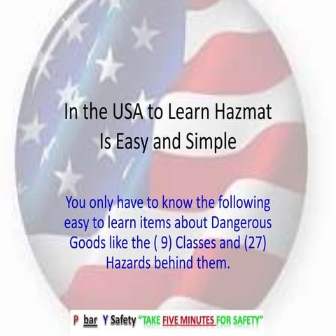 In the usa to learn hazmat