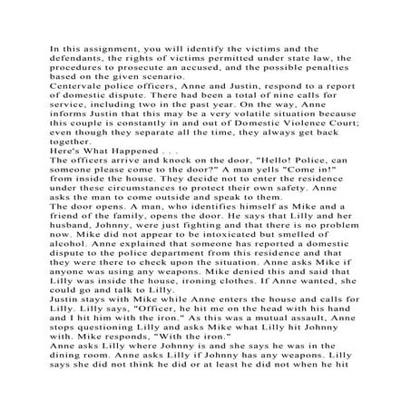 In this assignment, you will identify the victims and the defendants.docx