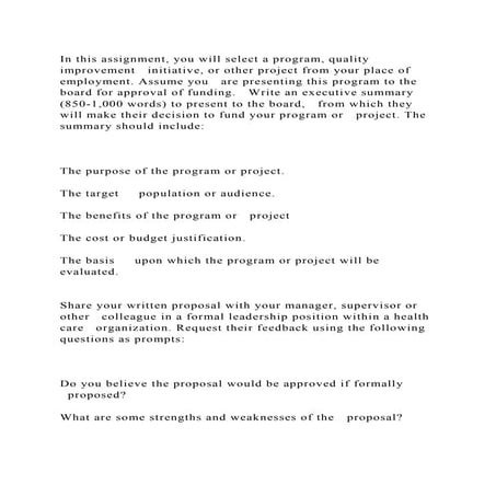 Clinical Assignment Quality Improvement Project Part 1Goal | DOCX