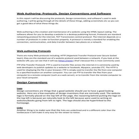 In this report i will be discussing the protocols