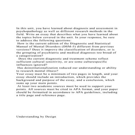 In this unit, you have learned about diagnosis and assessmen.docx