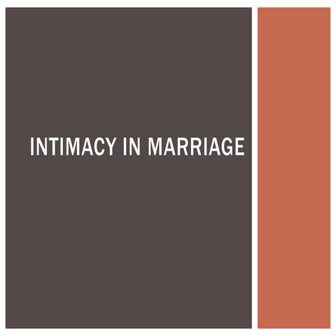 Intimacy in marriage