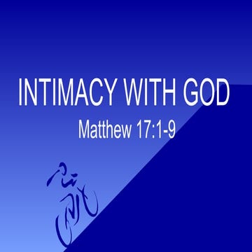 INTIMACY WITH GOD through this lesson you can connect with God