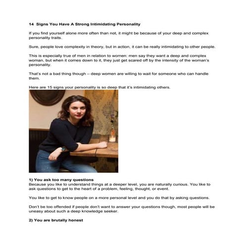 14 Signs You Have A Strong Intimidating Personality