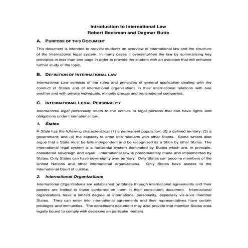 6.1 International law