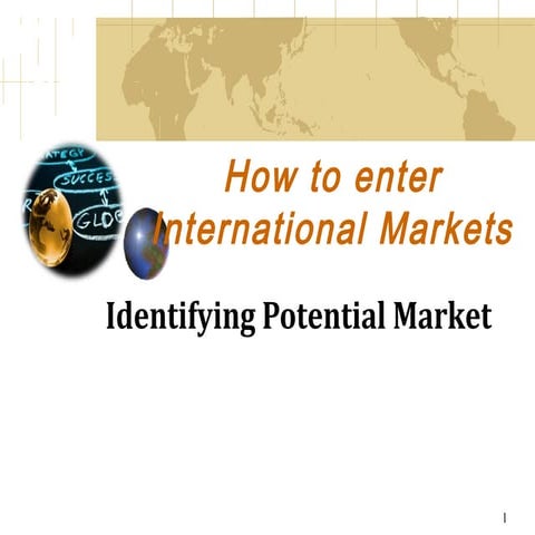 How to enter International Market