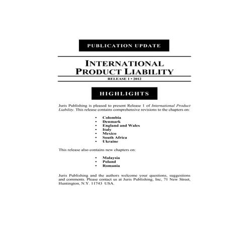 International Product Liability | PDF
