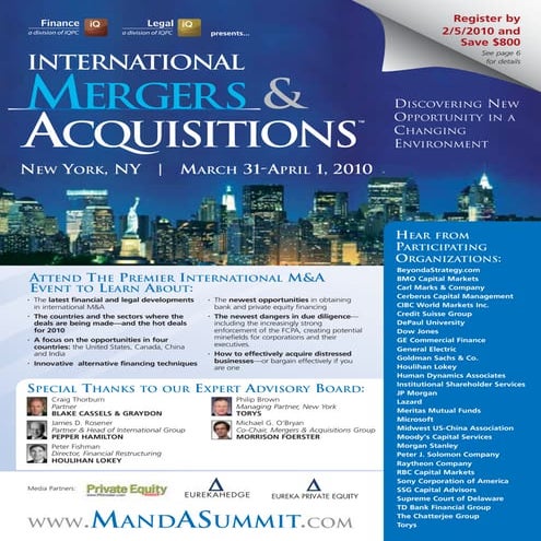 International Mergers and Acquisitions 2010