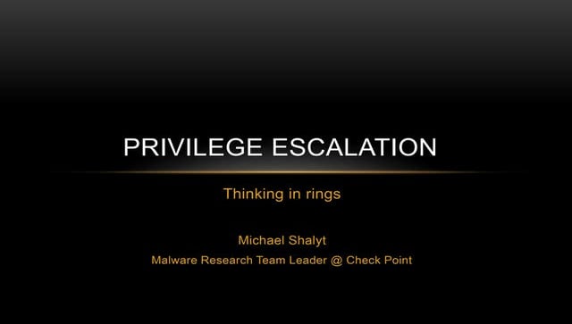 Intro To Privilege Elevation