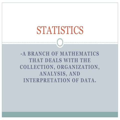 Introduction to Statistics