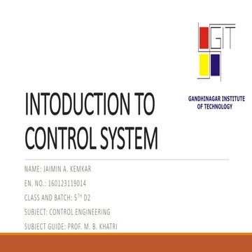 Intoduction to control system