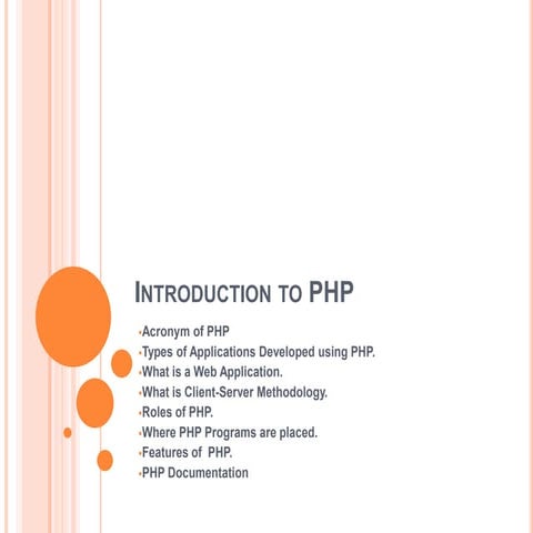 Intoduction to php | PPT | Free download