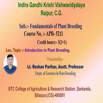 Intoduction to plant breeding