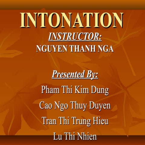 Intonation 