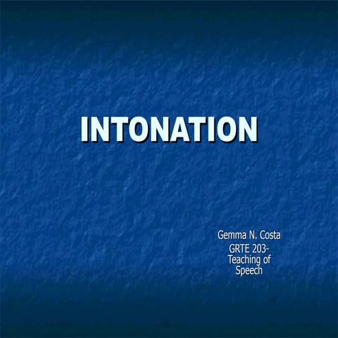 Intonation Report