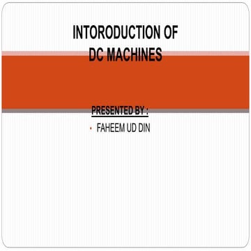 Intoroduction of dc machine