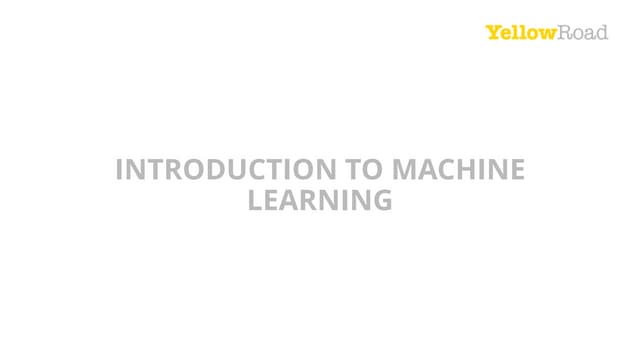 Introduction to Machine Learning