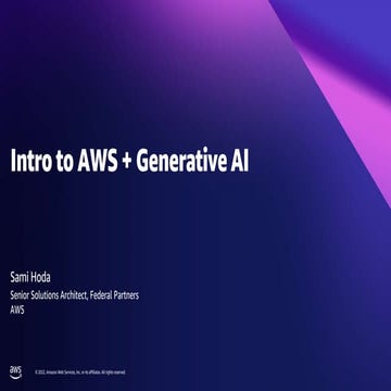 Intro to Amazon Web Services (AWS) and Gen AI