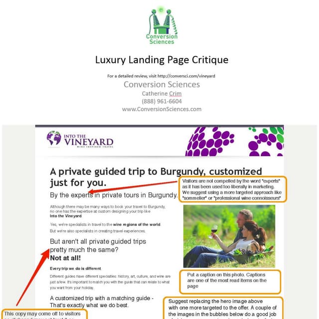 Luxury Products Landing Page Critique