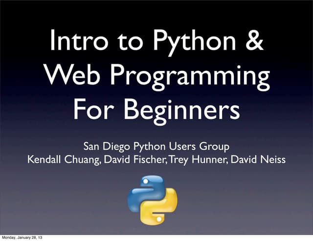Introduction to Python and Web Programming