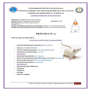 Intoxicacion por cloroformo