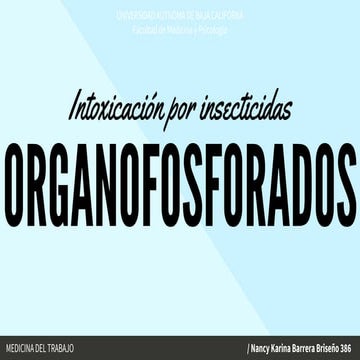Intoxicacion por organofosforados